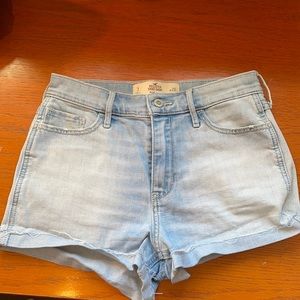 Light Wash Distressed Hollister Denim Shorts